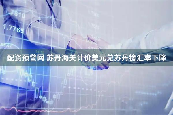 配资预警网 苏丹海关计价美元兑苏丹镑汇率下降
