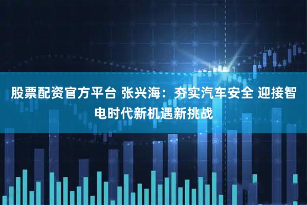 股票配资官方平台 张兴海：夯实汽车安全 迎接智电时代新机遇新挑战